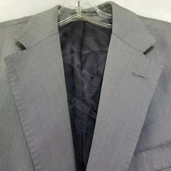 Zara Man Mens 38 Silver Gray Silk and Wool Blazer Sport Coat Suit Jacket - Picture 2 of 12